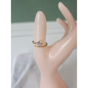 Rose Gold Tone Clear Stone Ring Size 7